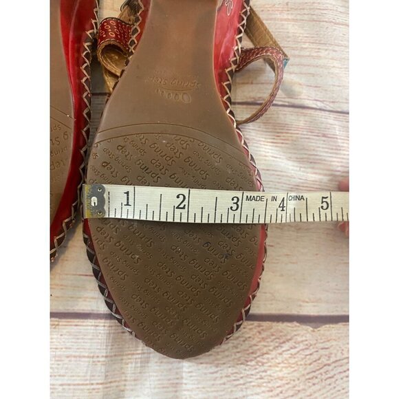 L'Artiste Women's Red Leather Wearable Art Sandals - 40 - Picture 11 of 14